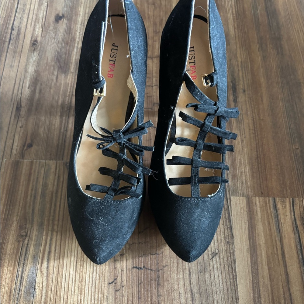 JustFab Black Strappy Heels